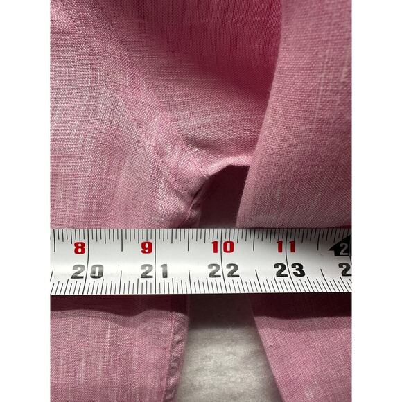 Steven Azzolina Studio Collection 100% Linen Pink Men LS Button Up Medium EUC - Picture 6 of 10